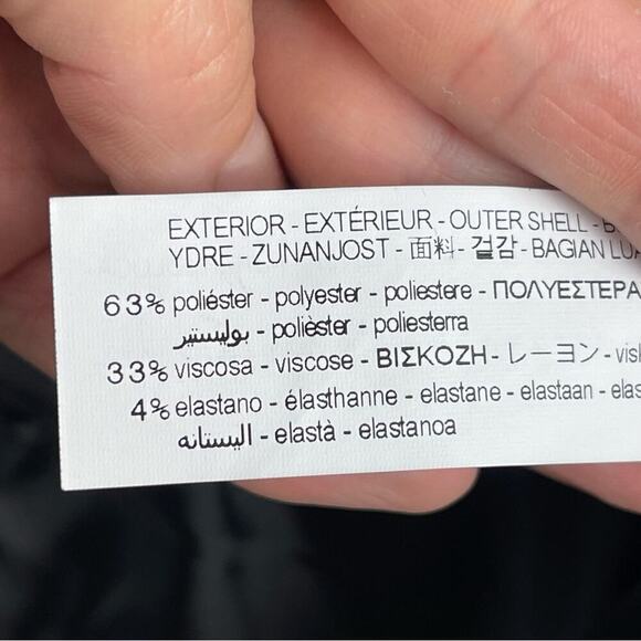 Zara Single Breasted Black Long Classic Fit Blazer Jacket Shoulder Pads Size 10 - Picture 13 of 14